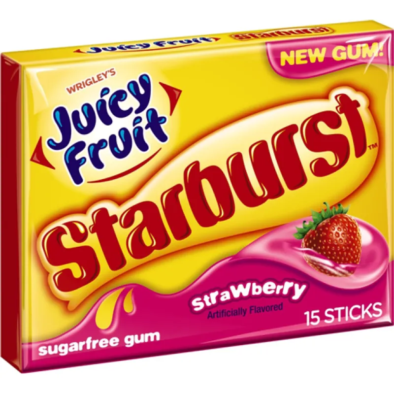 Wrigleys Juicy Fruit Starburst Sugarfree Gum Strawberry view 1