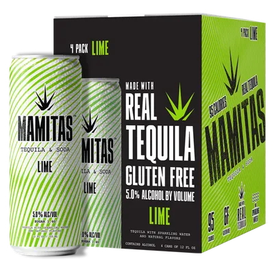 Mamitas Lime Tequila + Soda 4x 12oz Cans