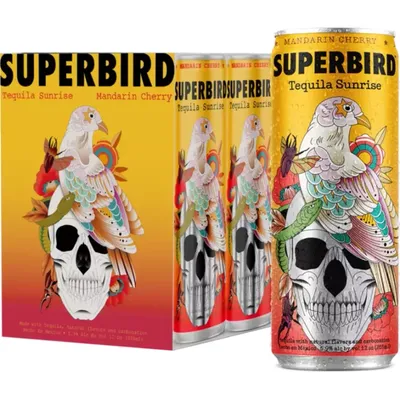 Superbird Tequila Sunrise Mandarin Cherry 4 Pack 12 oz Cans