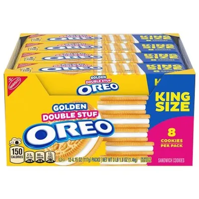 Oreo Golden Double Stuf King Size 8 Cookies 4.15 oz