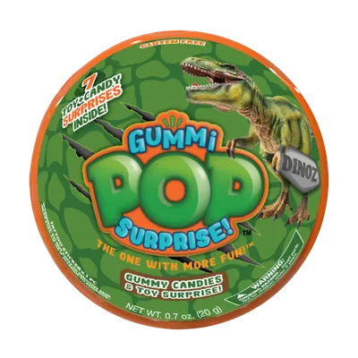 Gummi Pop Surprise! Dinoz Mystery Pack [7 Toy & Candy Surprises!]