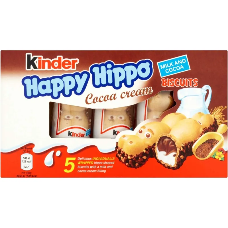 Ferrero Rocher Kinder Happy Hippo Cocoa Cream Biscuits view 1