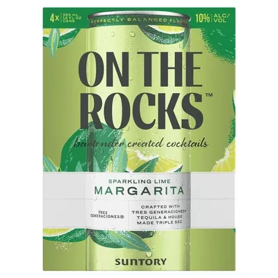 On The Rocks Sparkling Lime Margarita 4 Pack 48 oz
