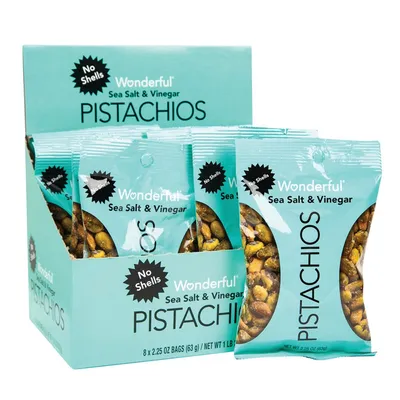 Wonderful Pistachios Sea Salt & Vinegar 2.25 oz Bag