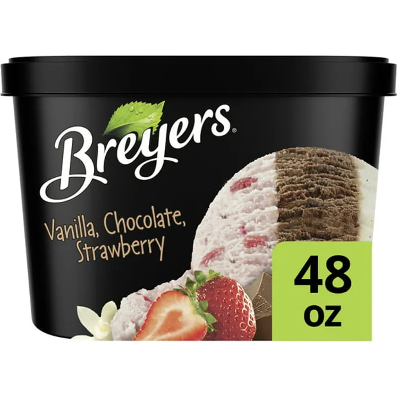 Breyers Vanilla Chocolate Strawberry Ice Cream view 1