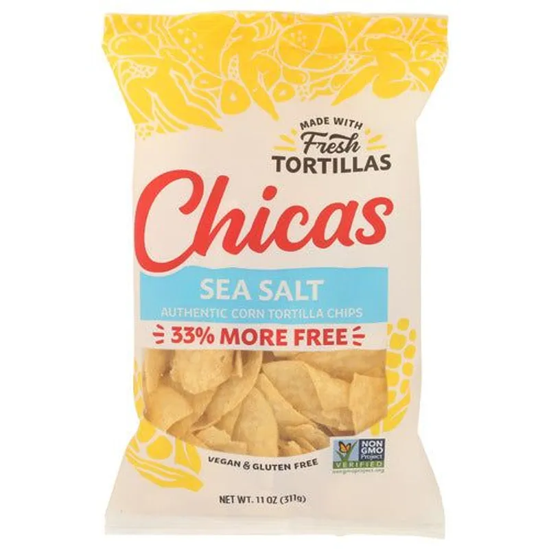 Chicas Sea Salt Corn Tortilla Chips Bag view 1