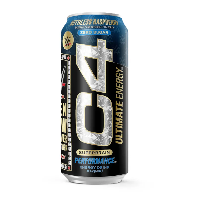 C4 Ultimate Energy Drink Ruthless Raspberry Zero Sugar view 1