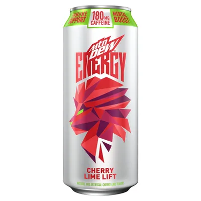 Mountain Dew Energy Cherry Lime Lift 16 oz Can