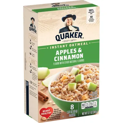 Quaker Instant Oatmeal Apples & Cinnamon 8 ct 12.1 oz Boxs