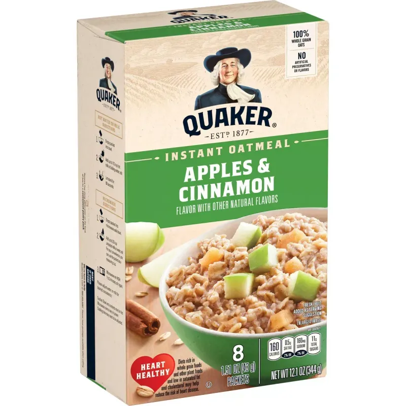Quaker Instant Oatmeal Apples & Cinnamon Box view 1