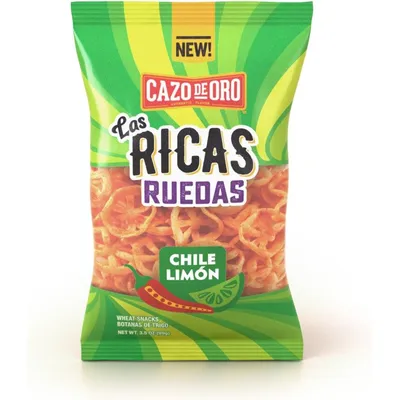 Cazo de Oro Las Ricas Ruedas Chile Limon Snacks 3.5oz Bag