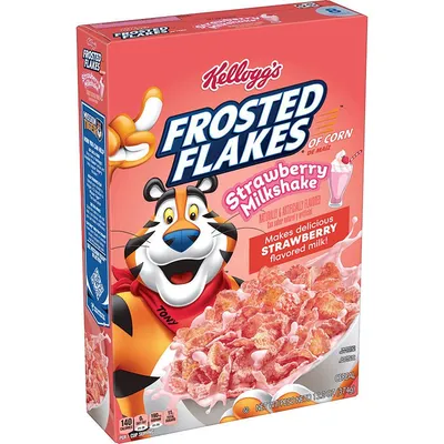 Kellogg's Frosted Flakes Strawberry Milkshake Cereal 11.6 oz Box