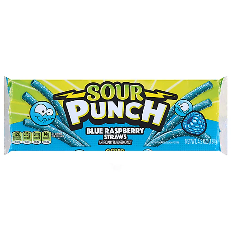 Sour Punch Blue Raspberry Sour Straws view 1