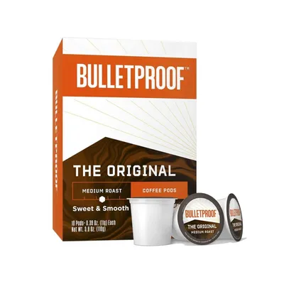Bulletproof The Original Medium Roast Coffee Pods 10 Pack 3.9 oz Boxs