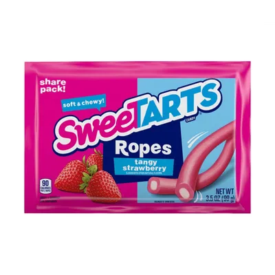 Sweetarts Candy, Soft & Chewy Ropes, Tangy Strawberry, Share Pack