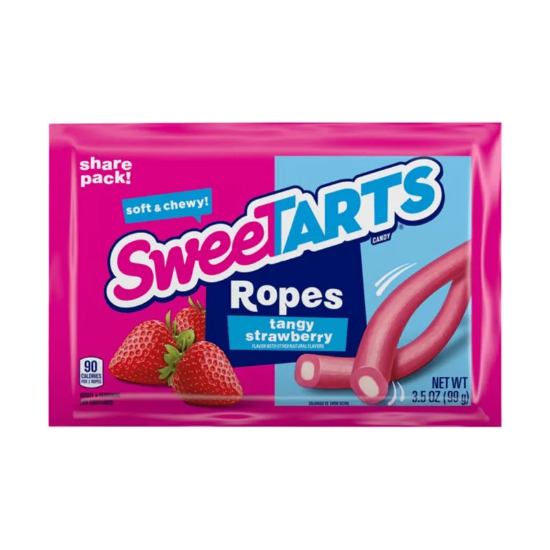 Sweetarts Candy, Soft & Chewy Ropes, Tangy Strawberry view 1