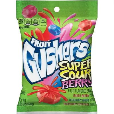 Fruit Gushers Super Sour Berry 4.25 oz Bag