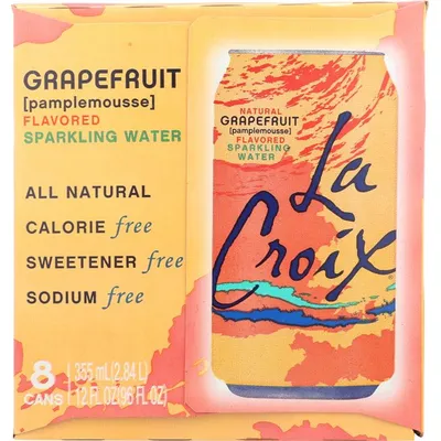 La Croix Pamplemousse Pink Grapefruit 8x 12oz Cans