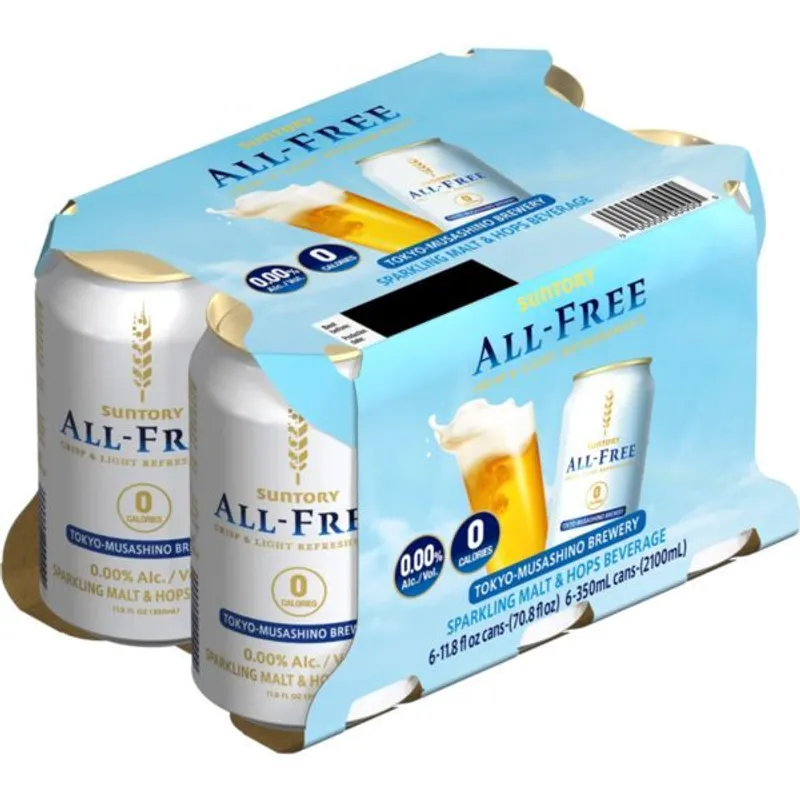 Suntory All-Free Sparkling Malt Non-Alcoholic Beer view 1