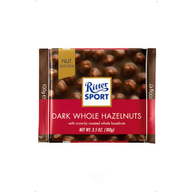 Ritter Sport Dark Whole Hazelnuts Chocolate Bar view 1