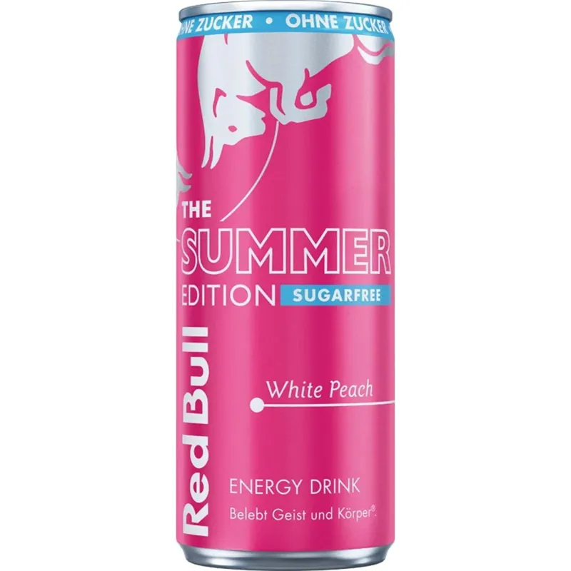 Red Bull Energy Drink Summer Edition White Peach Sugar Free view 1
