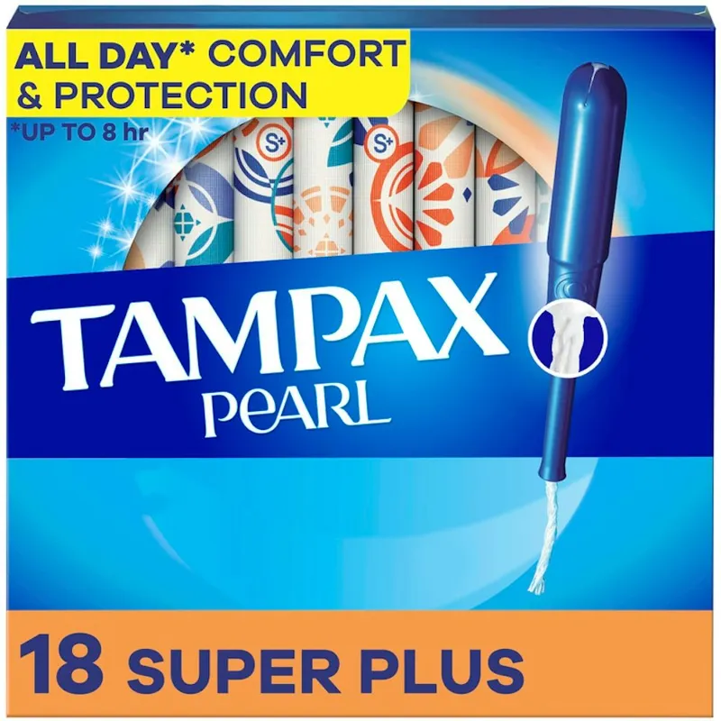 Tampax Pearl Super Plus Tampons Box view 1