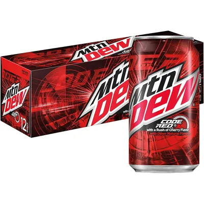 Mountain Dew Code Red Soda 12 Pack 12oz Cans