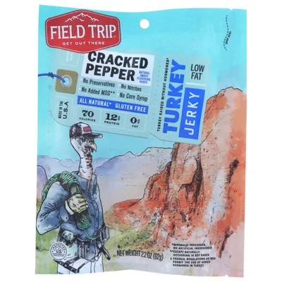 Field Trip Cracked Pepper Turkey Jerky 2.2 oz Bag