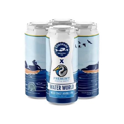 Coronado Brewing Company Water World West Coast Double IPA 4pk 16 oz cans