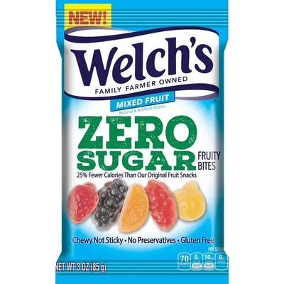 Welch's Zero Sugar Fruity Bites Mixed Fruit 3 oz Bag