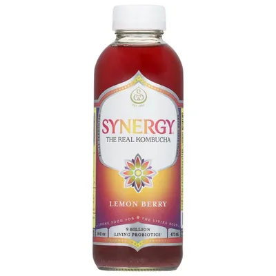 GT's Synergy Lemon Berry Raw Kombucha 16 oz Bottle