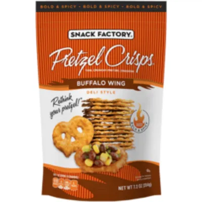 Snack Factory Pretzel Crisps Pretzel Crackers Buffalo Wing - Deli Style 7.2 oz Box