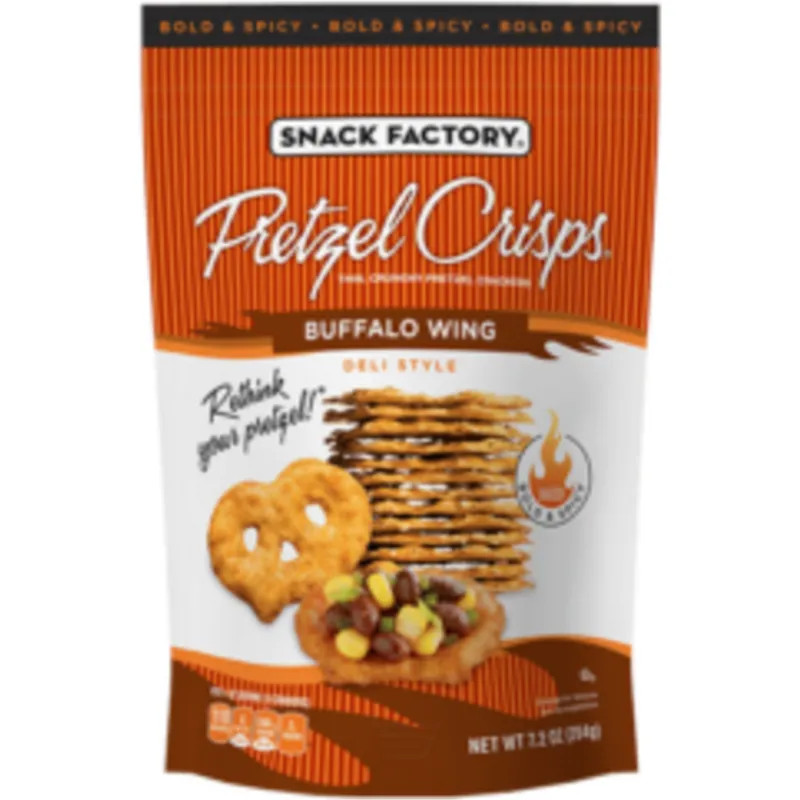 Snack Factory Pretzel Crisps Pretzel Crackers Buffalo Wing Deli Style Box view 1