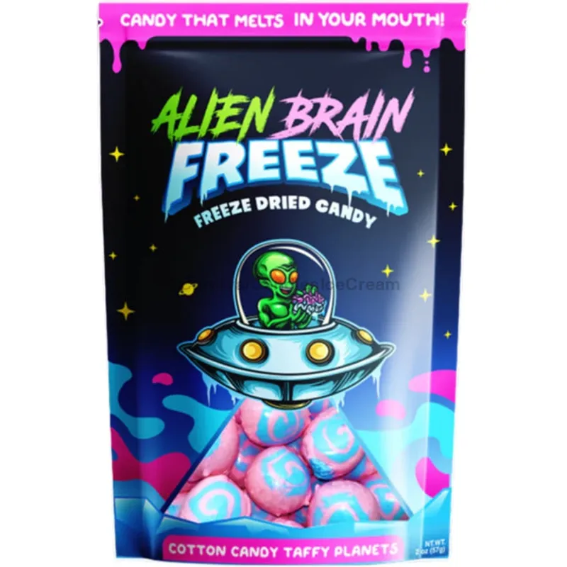 Alien Brain Freeze Cotton Candy Taffy Planets Freeze Dried Candy view 1
