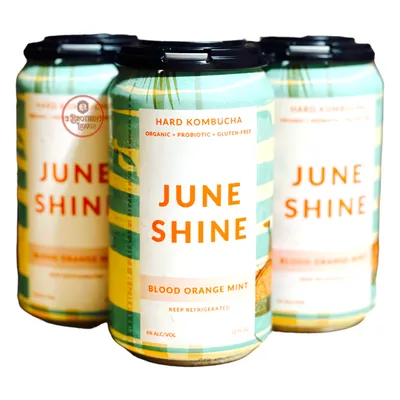 Juneshine Blood Orange Mint Hard Kombucha 4 Pack 12 oz Cans