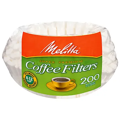 Melitta White Paper Basket Coffee Filters 200 ct
