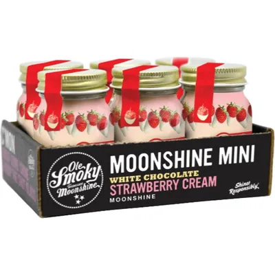 Ole Smoky White Chocolate Strawberry Cream Moonshine 6 Pack 50ml