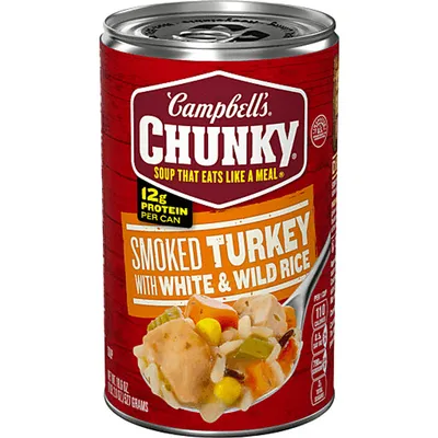 Campbell's Chunky Smoked Turkey with White & Wild Rice Soup 18.6 oz Can