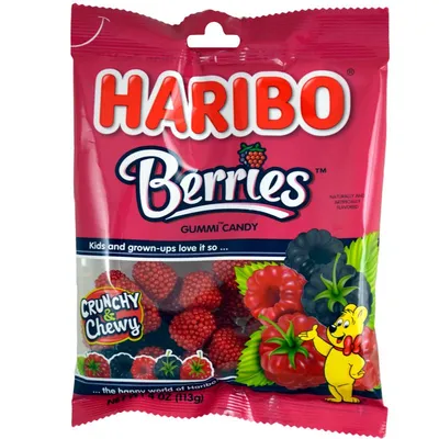 HARIBO Berries Gummi Candy 4 oz Bag