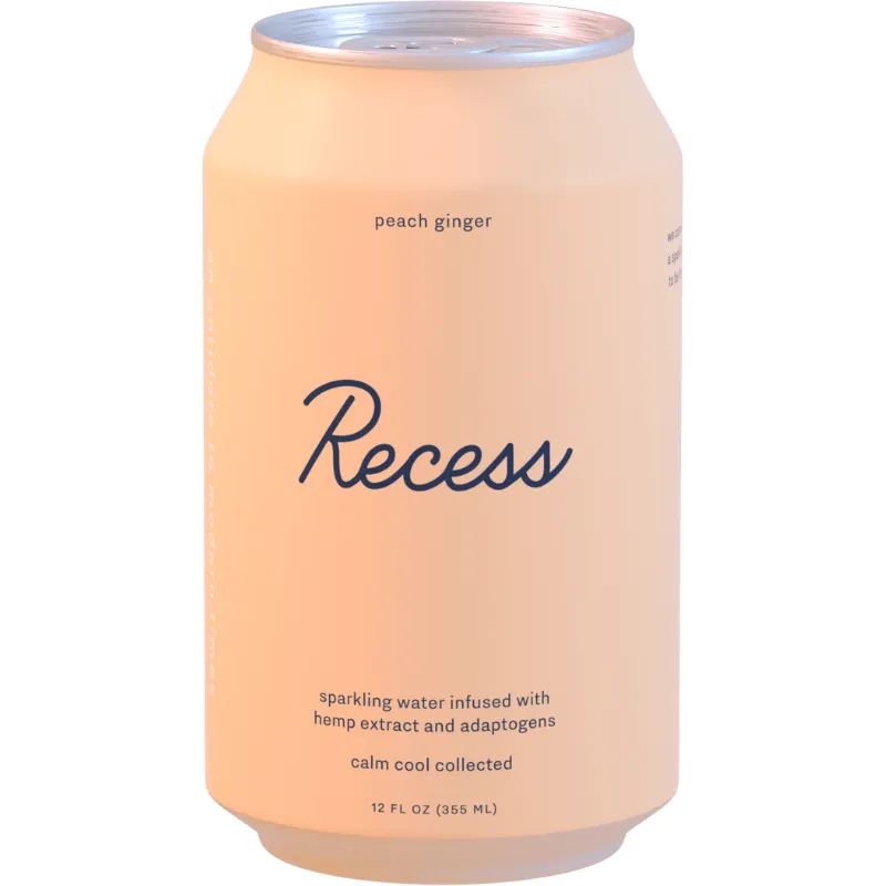 Recess Peach Ginger Sparkling Hemp Water view 1