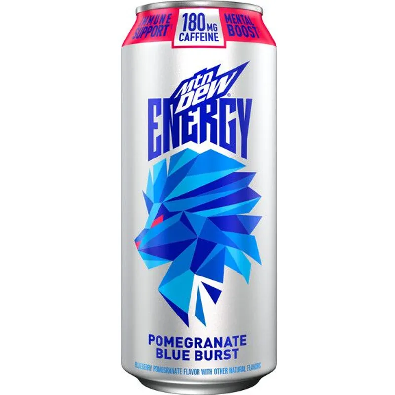 Mountain Dew Pomegranate Blue Burst Energy Drink view 1