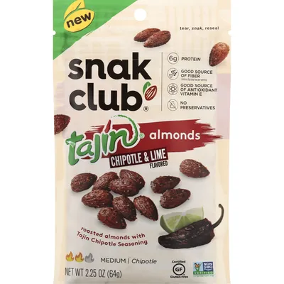 Snak Club Tajin Chipotle Lime Almonds 2.25oz Bag