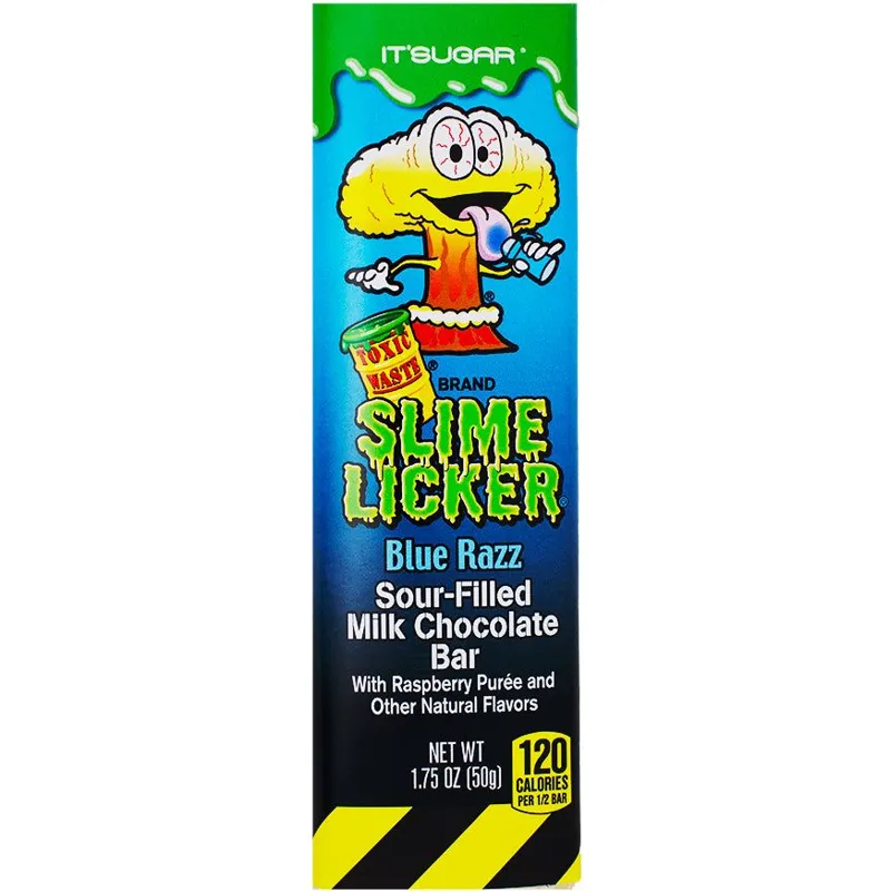 Toxic Waste Slime Licker Blue Razz Chocolate Bar view 1