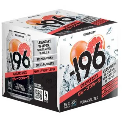 Suntory -196 Grapefruit Vodka Seltzer 4 Pack 12 oz Cans