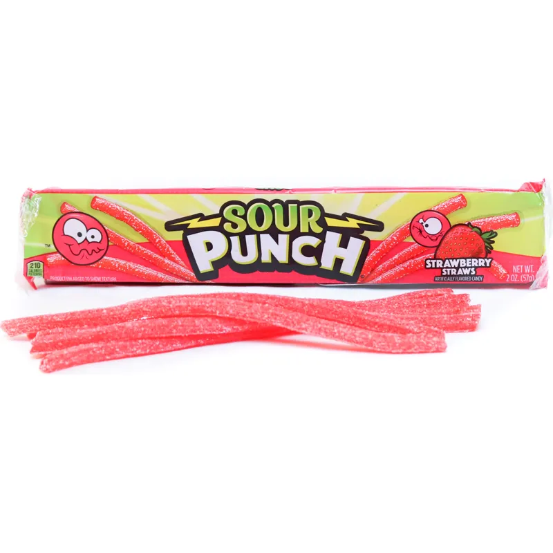 Sour Punch Straws Candy Strikin Strawberry view 1