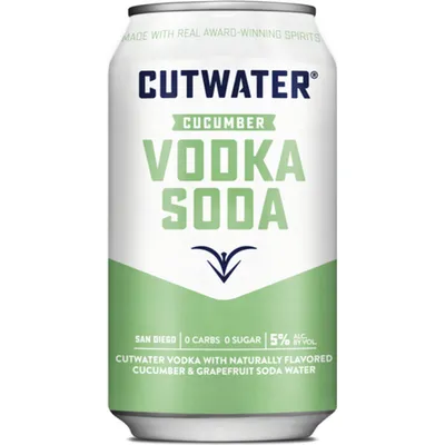 Cutwater Cucumber Vodka Soda 4x 12oz Cans