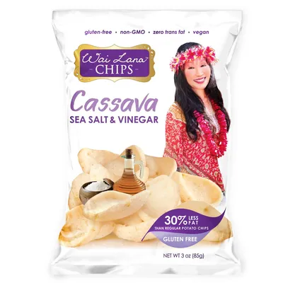 Wai Lana Cassava Chips Sea Salt & Vinegar 3 oz Bag