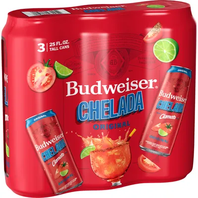 Budweiser Chelada with Clamato 3 Pack 25oz Cans