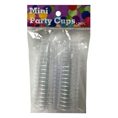 Mini Party Cups Plastic Shot Glasses 24 Pack 1 oz