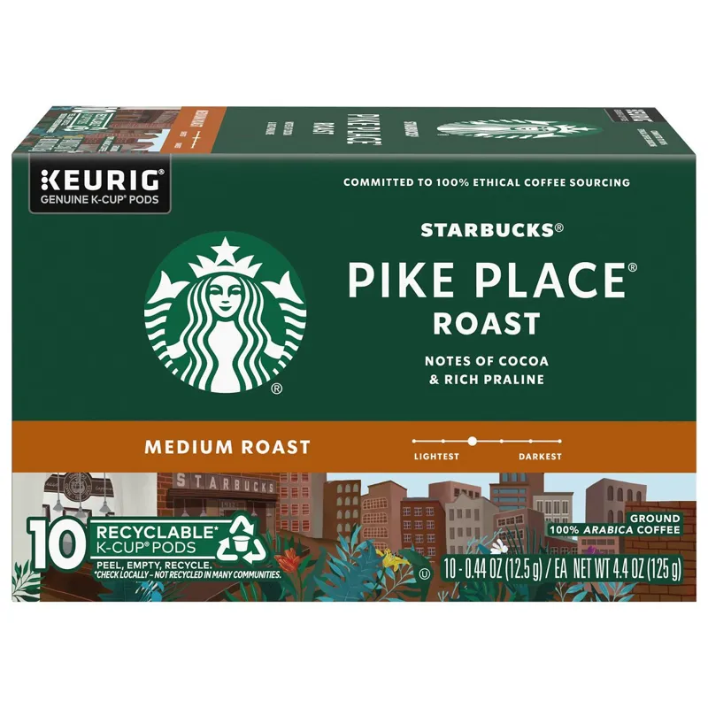 Starbucks Pike Place Roast Medium Roast K-Cup Pods Box view 1